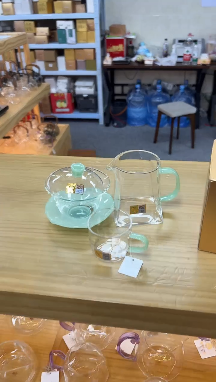 禾器荷叶盖碗浅玉色+瀚然浅玉+清禾浅玉