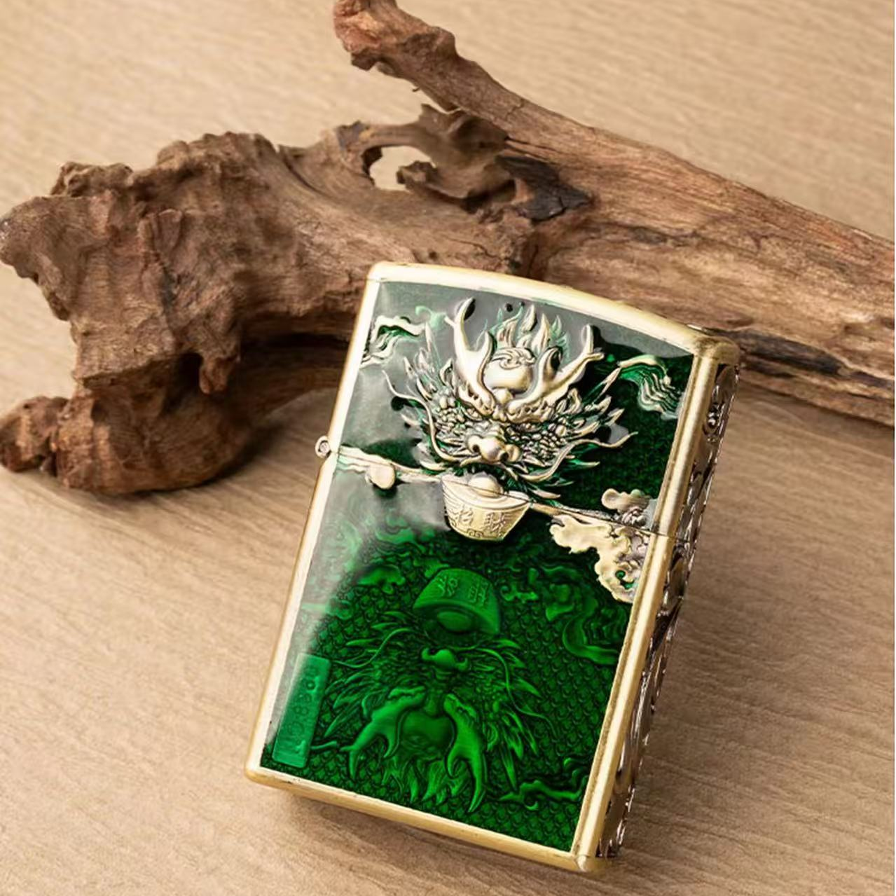 招财龙头青铜 防风打火机