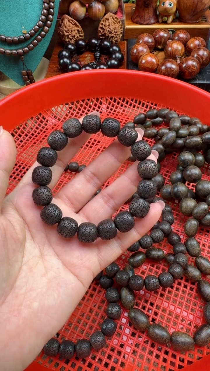 檀香木手串/手链老料雕刻珠1.2单圈
