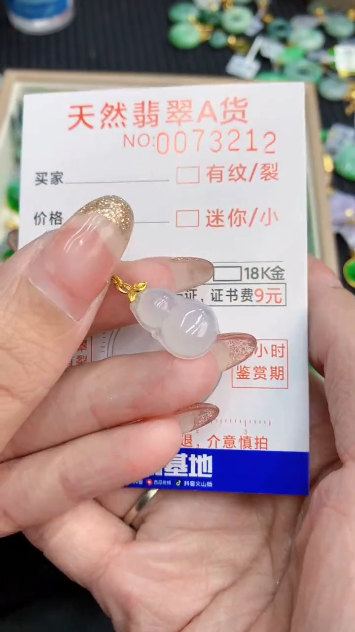 翡翠18K金镶嵌颈饰             8