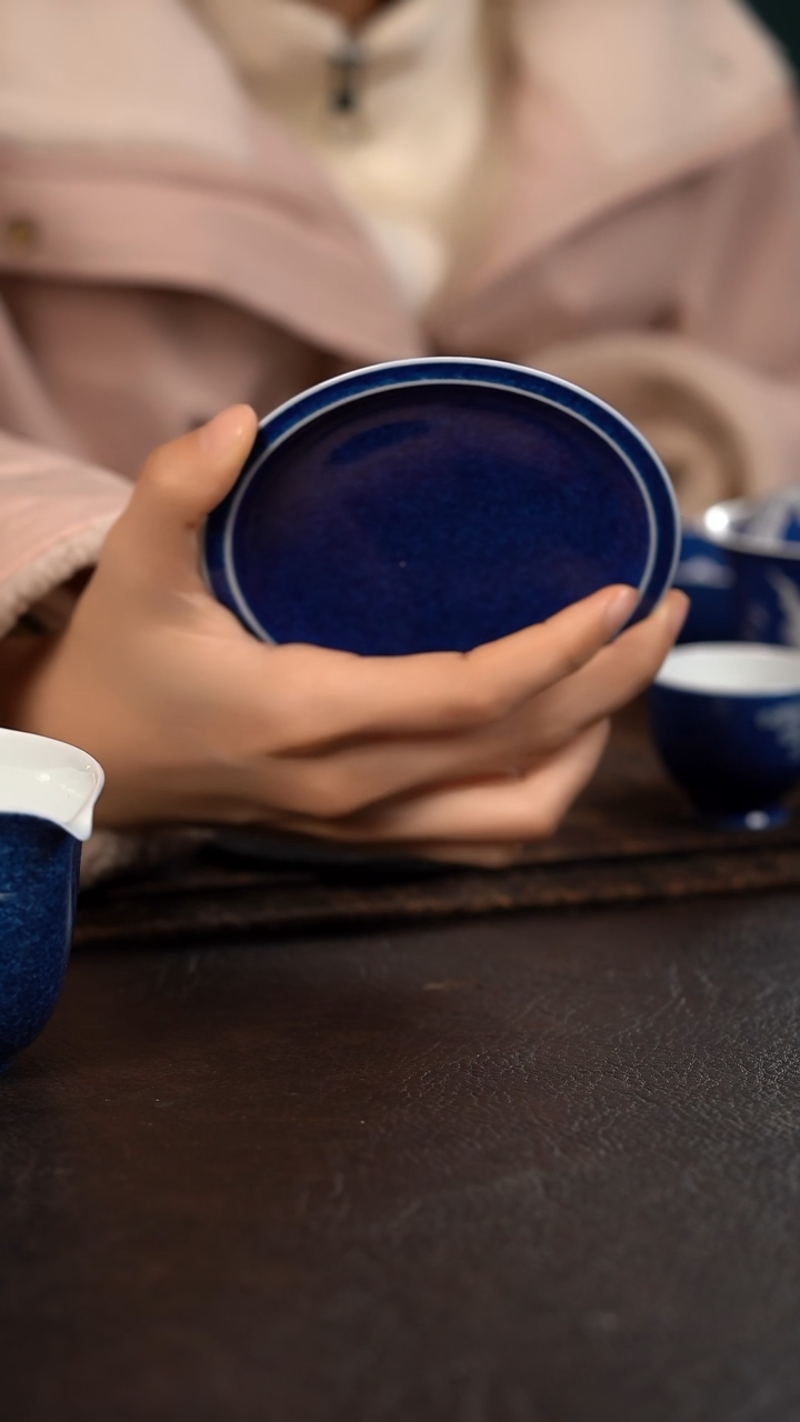 【闪购商品】杯初蓝舍洒蓝纯色小杯垫