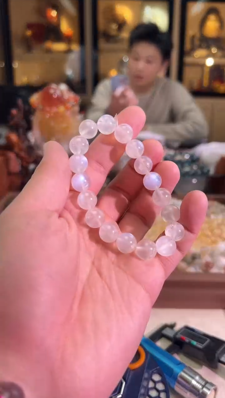 未镶嵌手链月光石11mm+蓝月光（多样性发一）