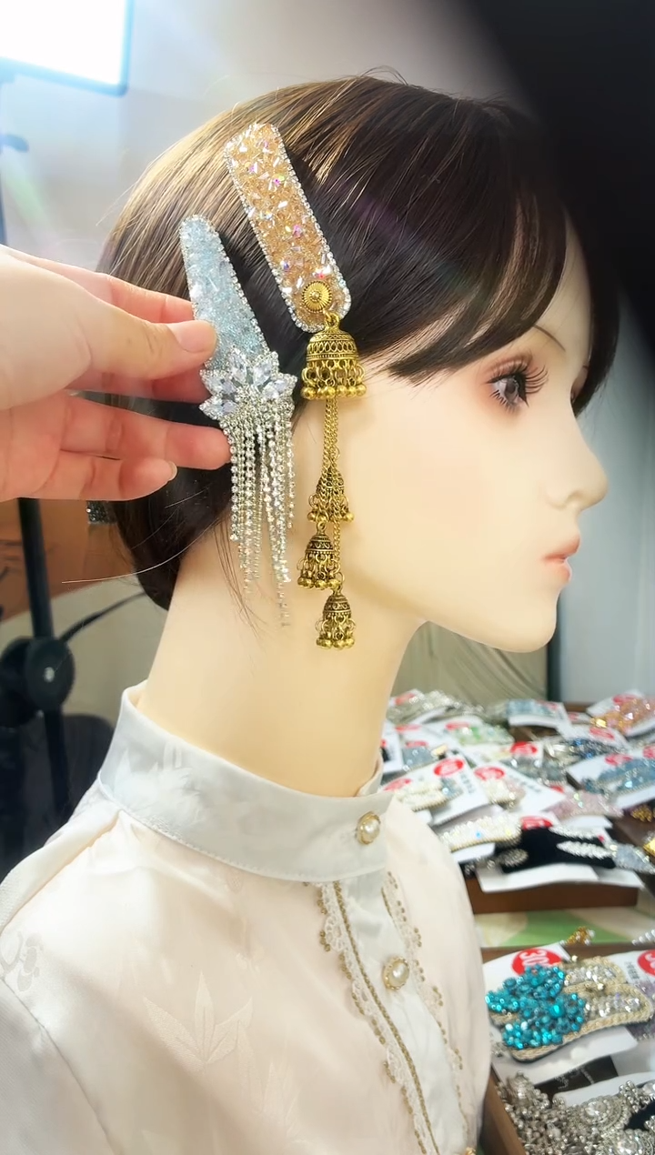 铁合金皮质那**天394金色倒夹1对