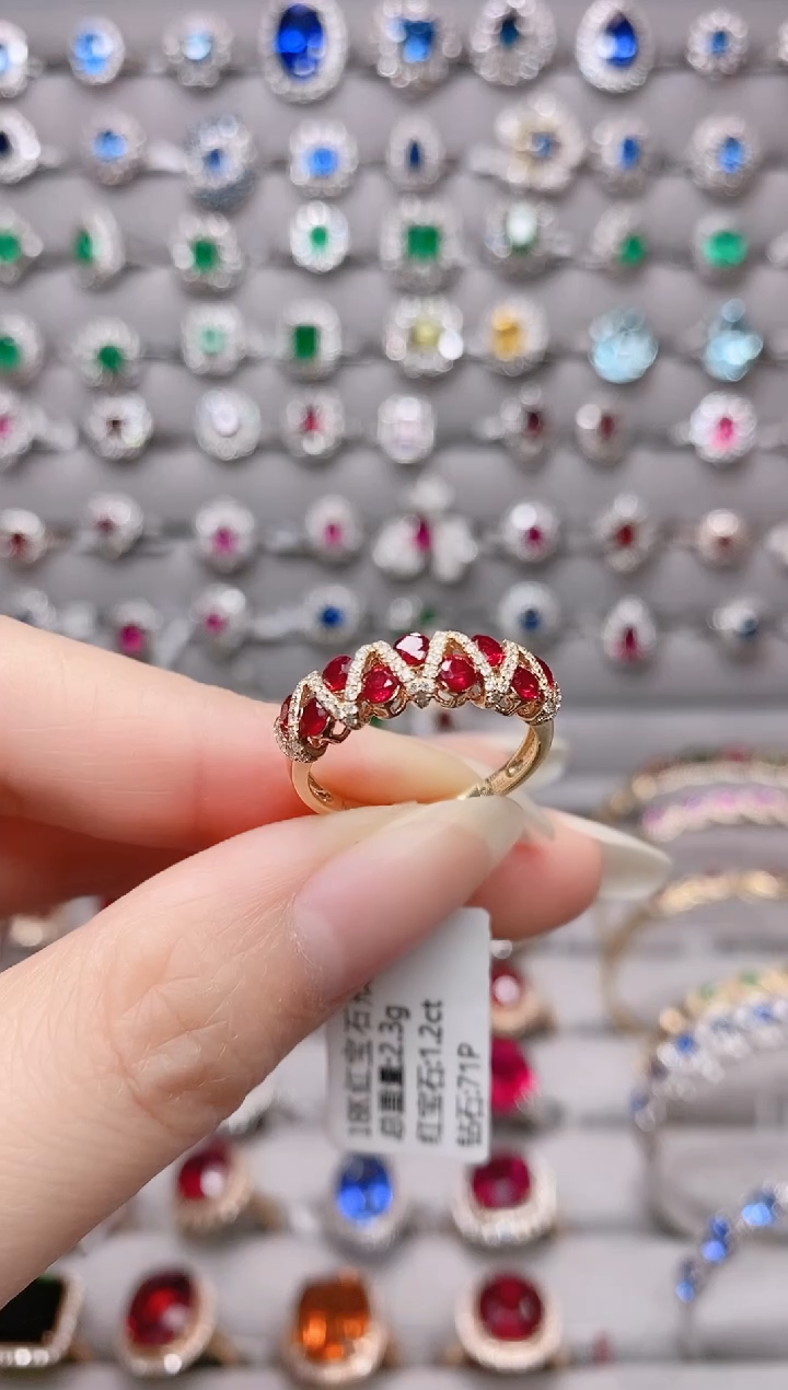 【闪购商品】红宝石18K金戒指18K金镶嵌1