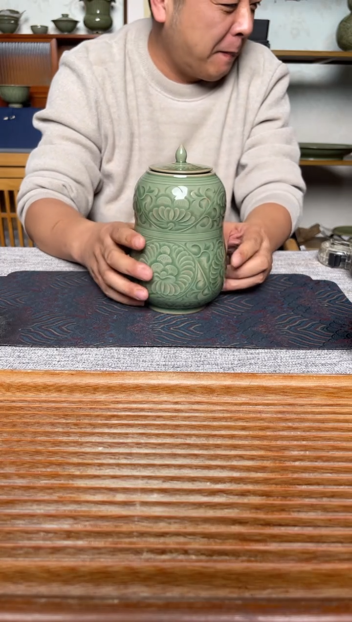 【闪购商品】其他纯手工秘色葫芦茶叶罐