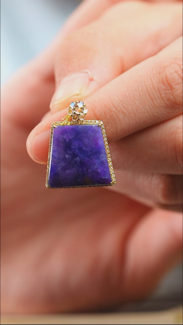 苏纪石（舒俱来）18K金镶嵌吊坠(不含链)44