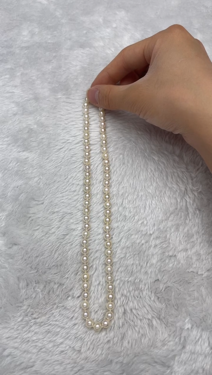 项链银S925镶嵌海水珍珠AK羽皇金6-6.5mm