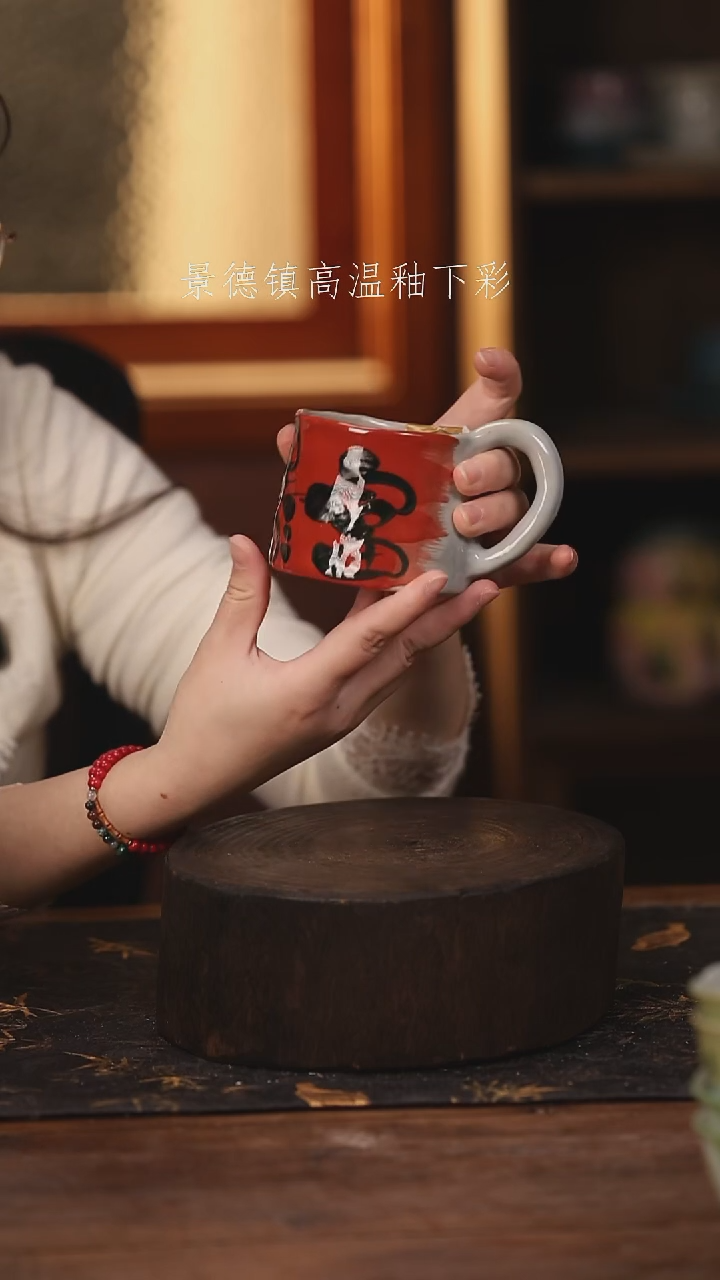 陶瓷景德镇高温釉下手绘陶瓷@L550@