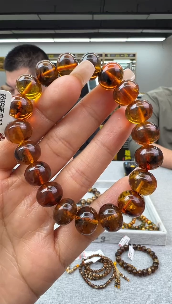 【闪购商品】琥珀手链未镶嵌94秒拍号