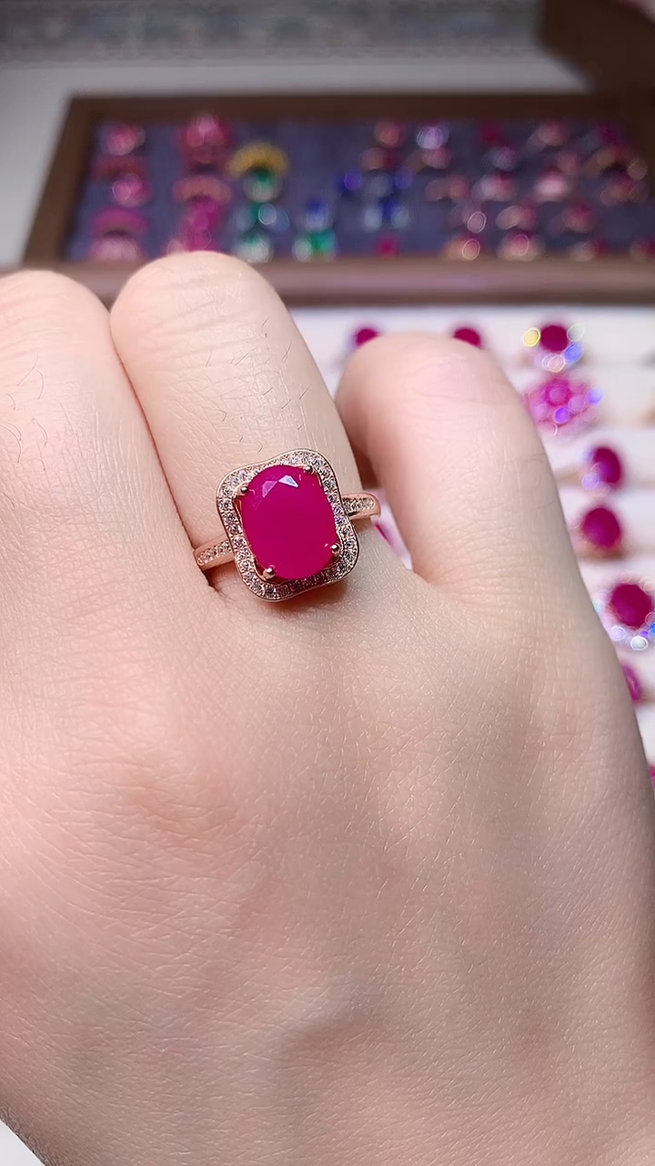 【闪购商品】红宝石戒指银S925镶嵌00000