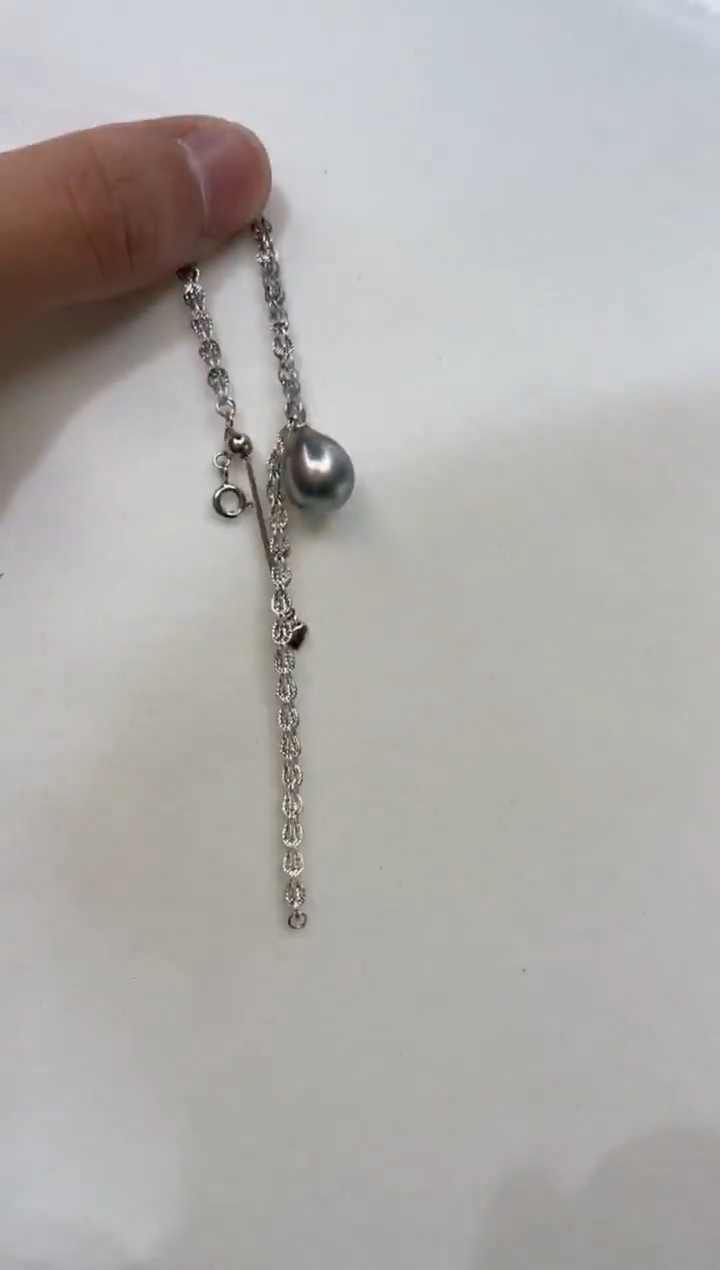 银S925镶嵌手绳海水珍珠11-12