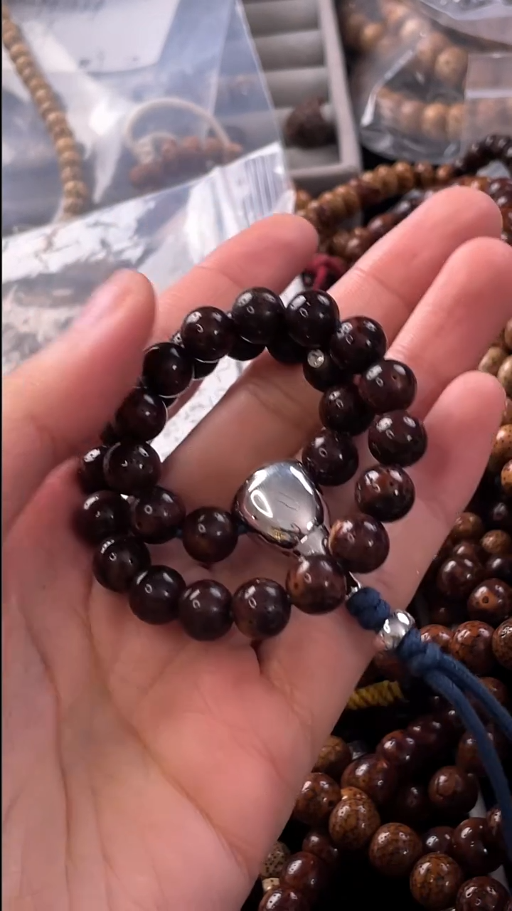 吊坠星月菩提精工级赤金圆珠9手持