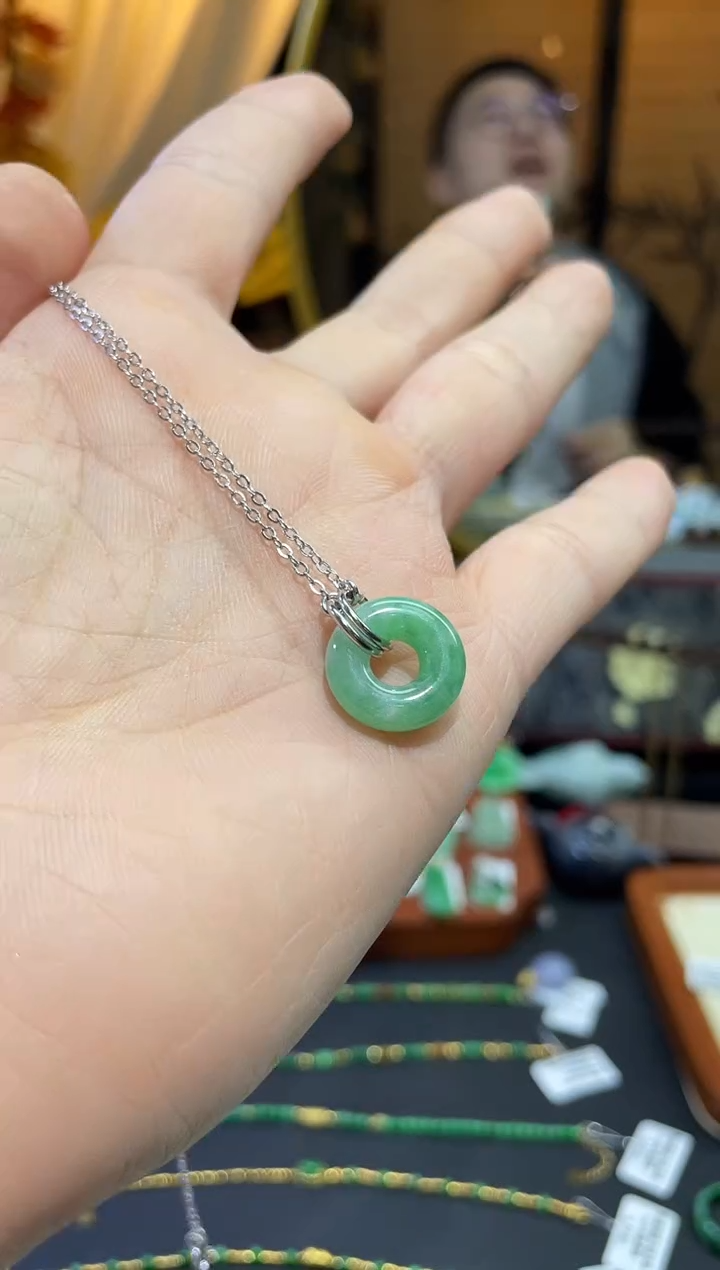 颈饰未镶嵌翡翠甜甜圈锁骨链