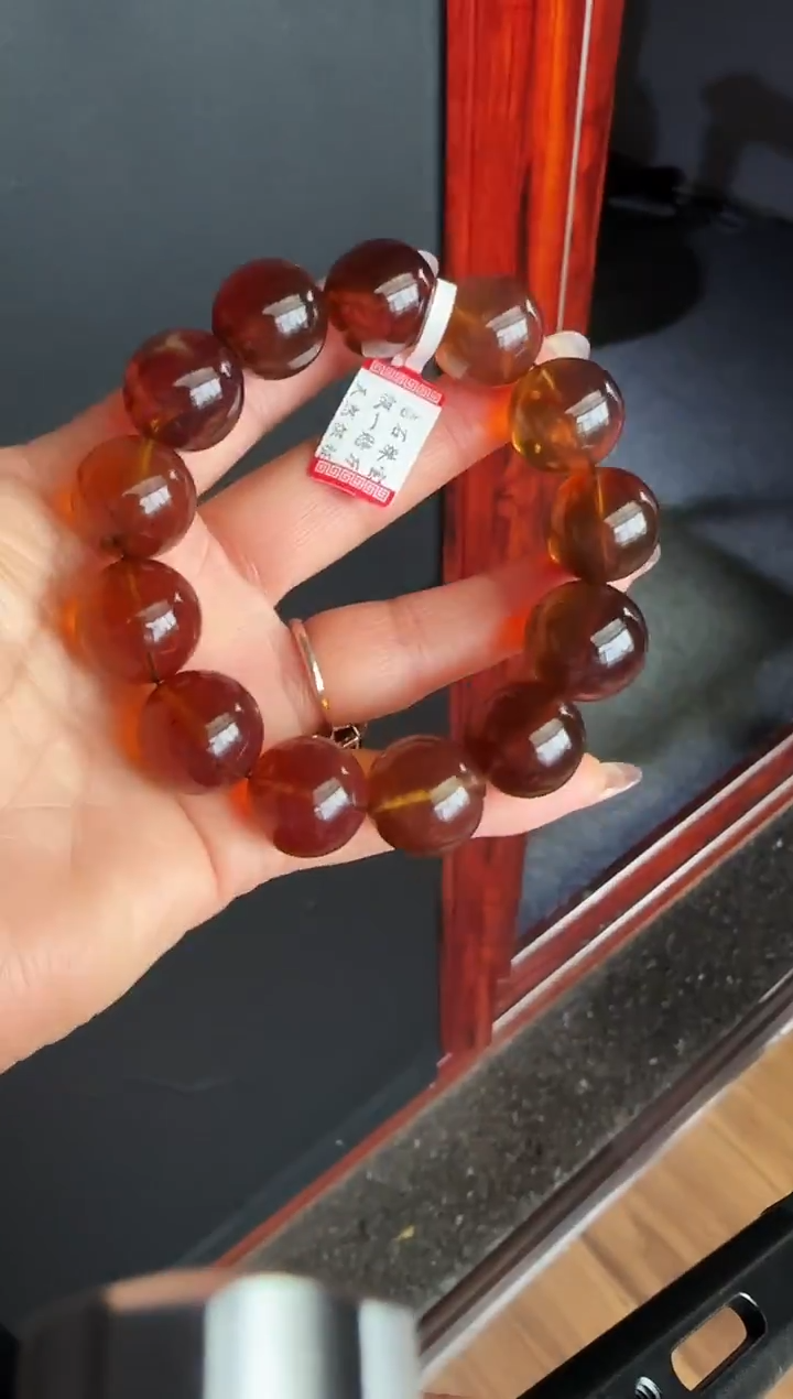 手串琥珀未镶嵌#40缅甸琥珀紫罗兰手串18mm