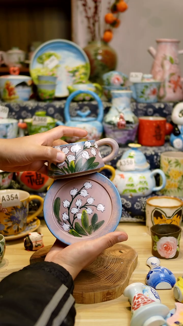 瓷片景德镇手绘釉下彩陶瓷