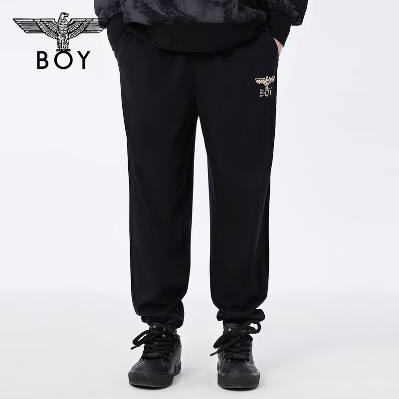 BOYLONDON春夏男女长裤经典百搭小金标束脚透气运动休闲裤 N15005
