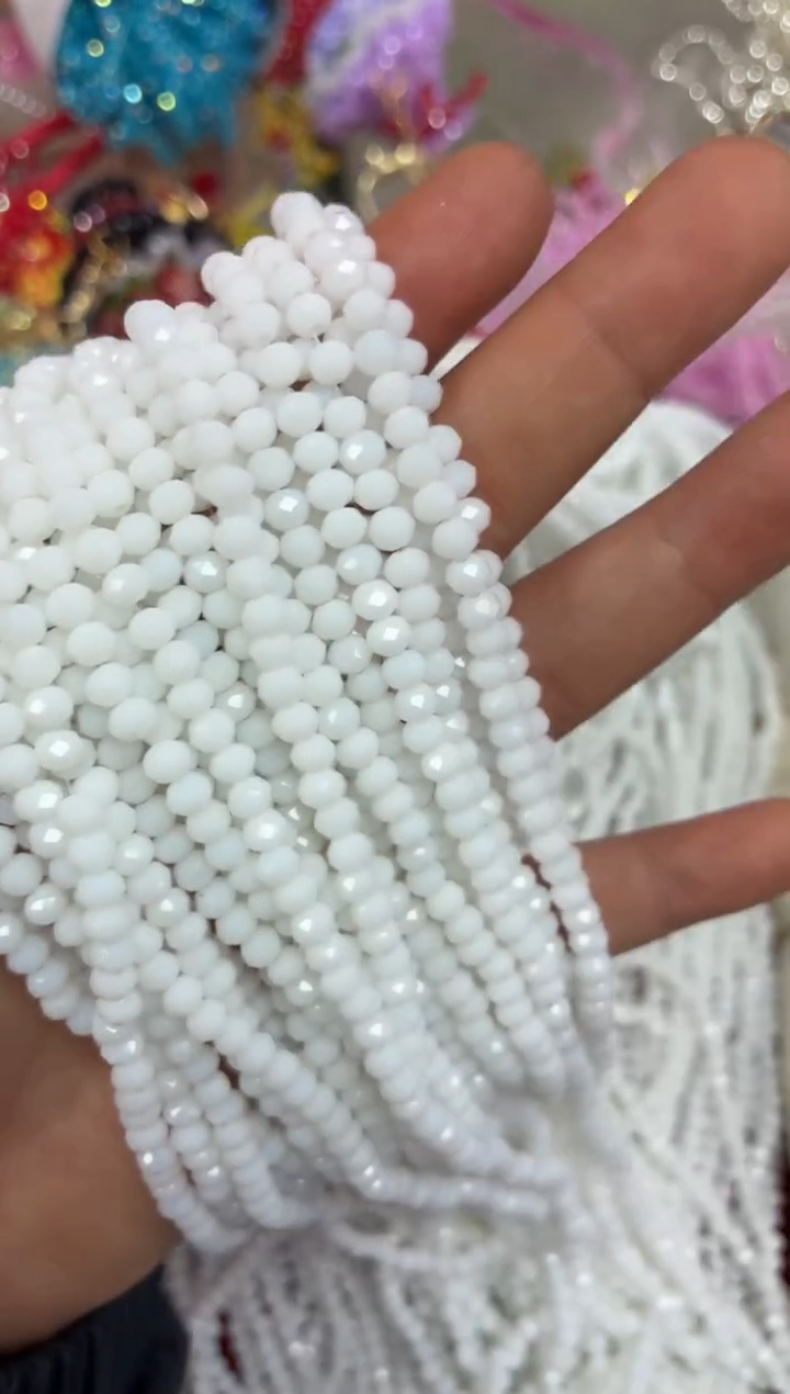 玻璃1192卡4水晶扁10条瓷白