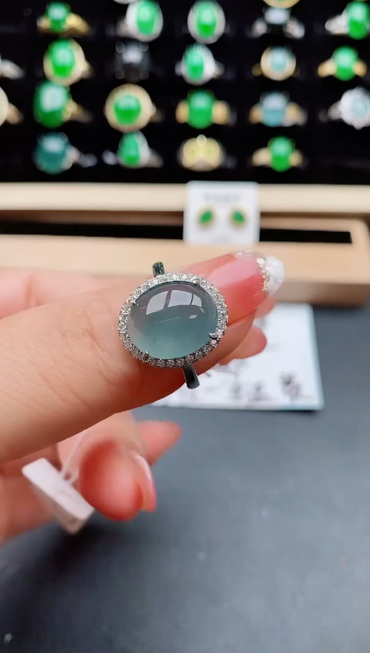 【闪购商品】翡翠戒指银S925镶嵌85000