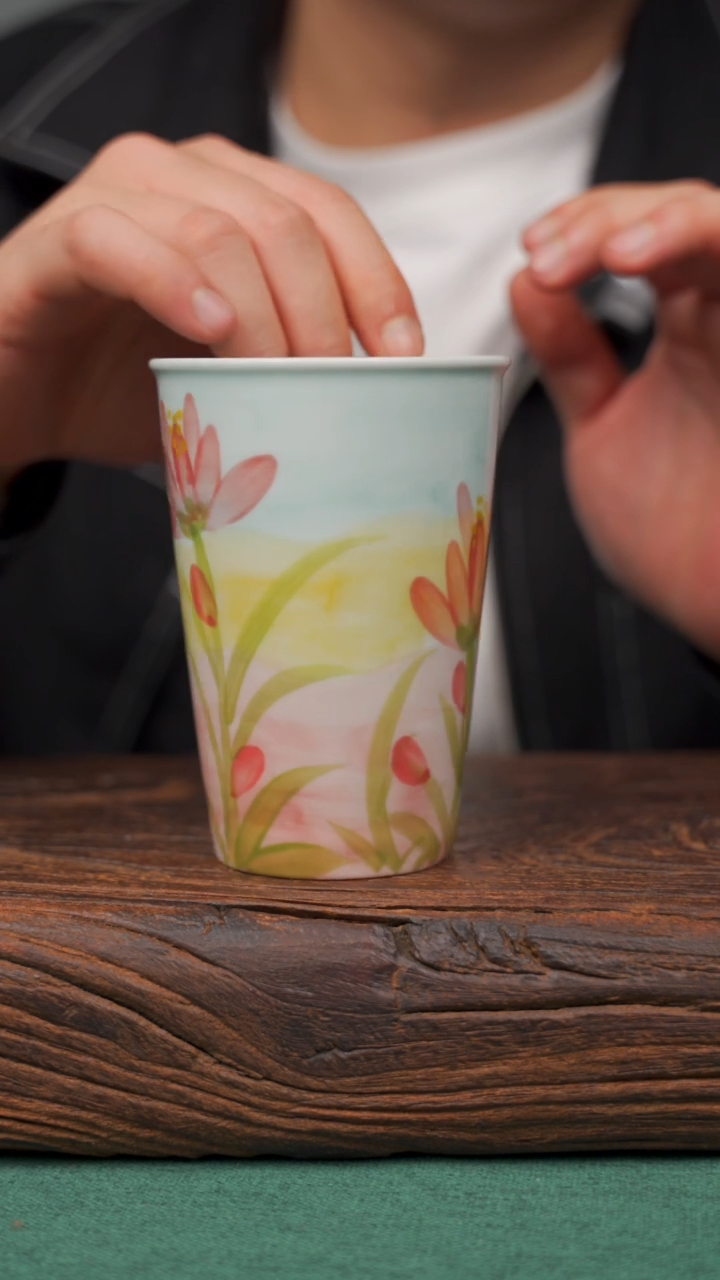 【闪购商品】瓷片43寻一缕瓷香杯釉下手工手绘瓷器