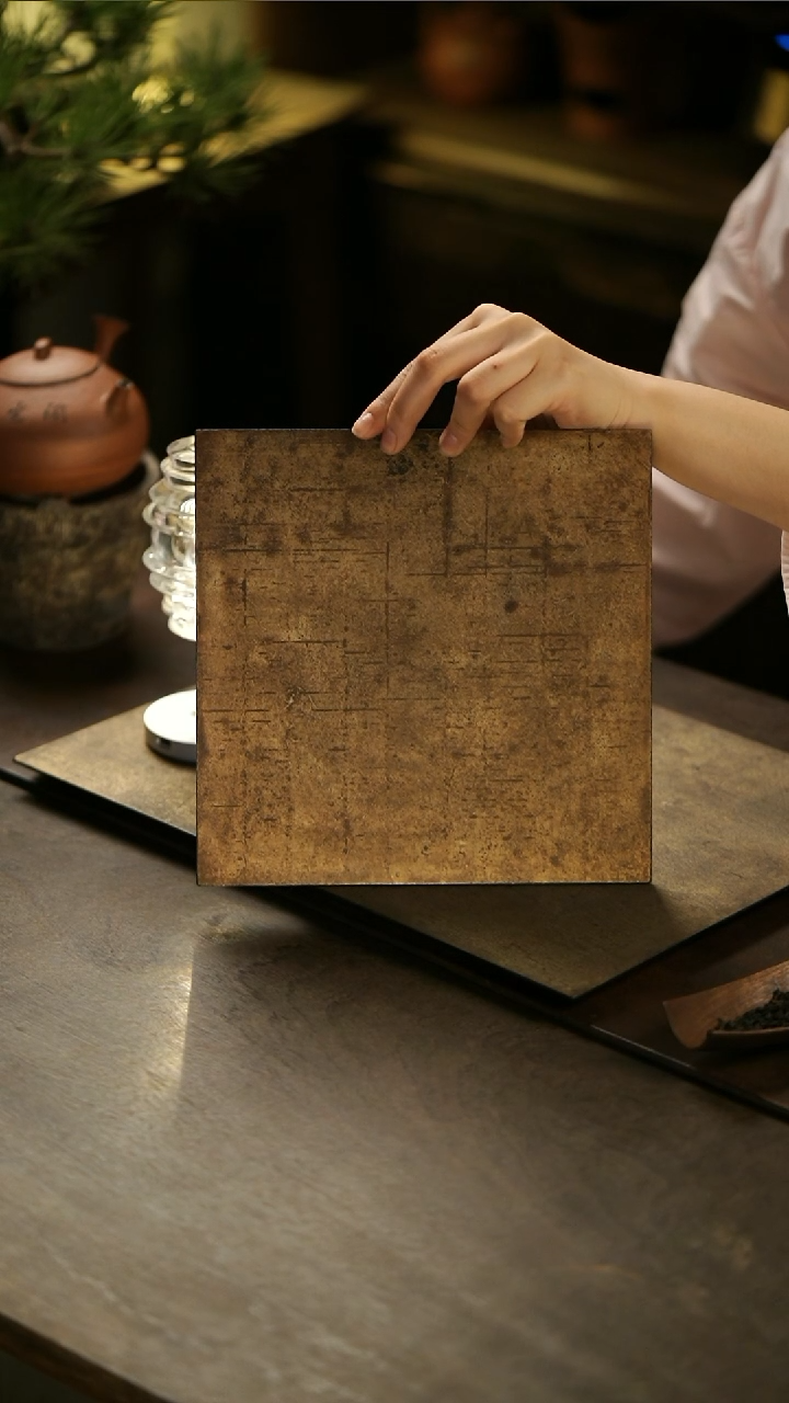 瘦马木胎大漆正方茶盘23*23