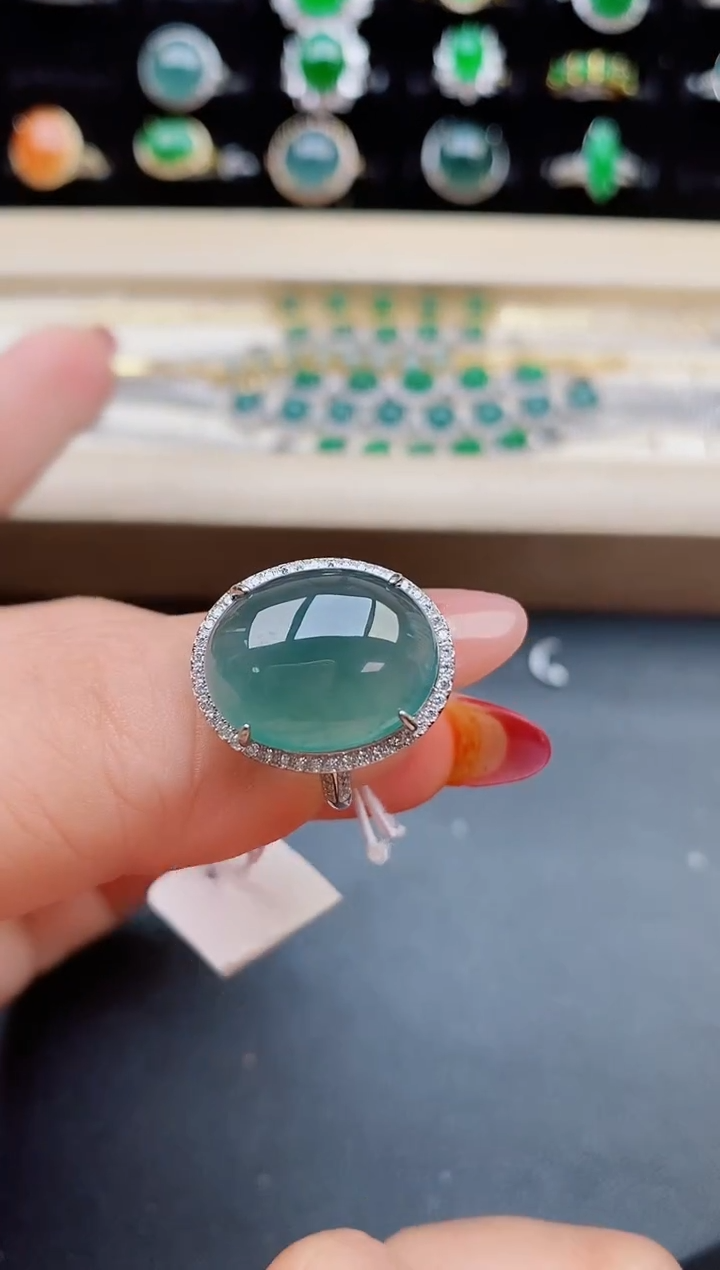 【闪购商品】翡翠戒指银S925镶嵌321321