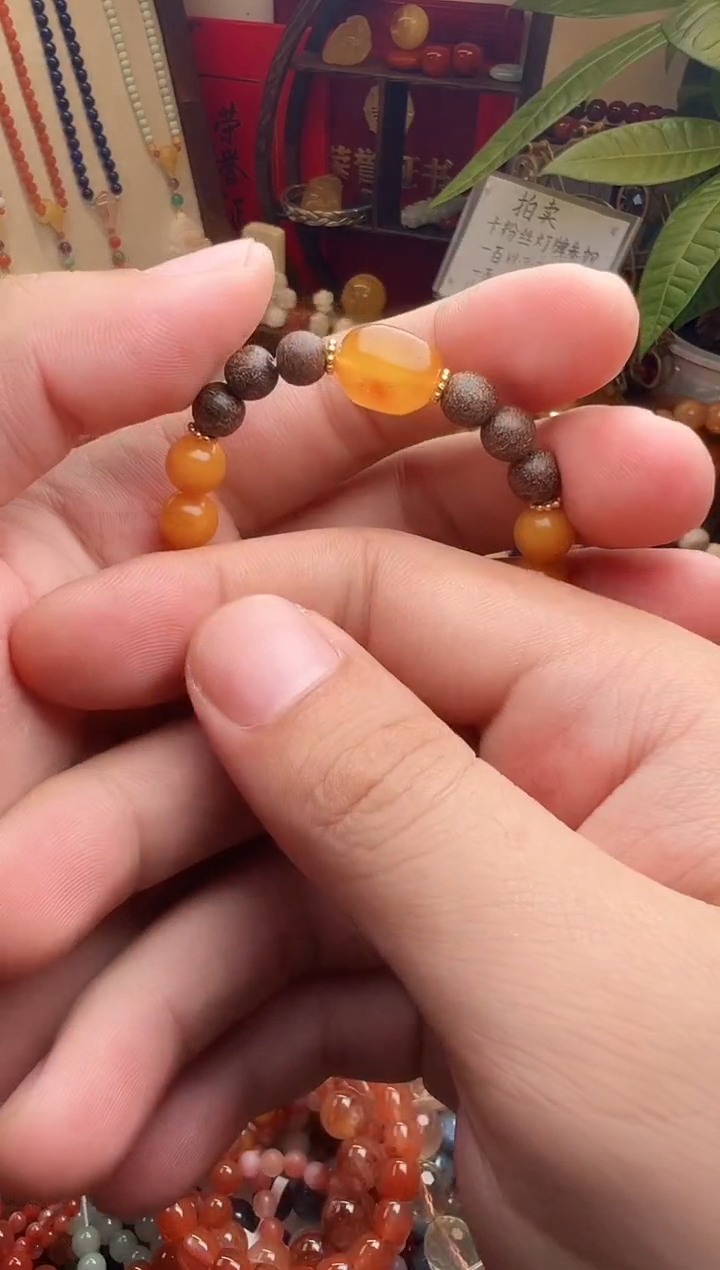 手链蜜蜡未镶嵌咔***呀（一物一件）005769