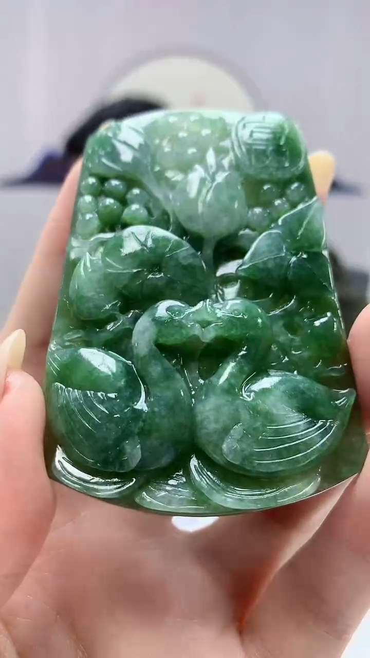 【闪购商品】定制翡翠未镶嵌5152DD-毛货挂件58