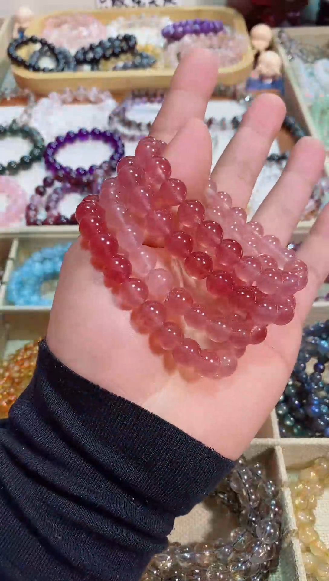 【闪购商品】水晶手链未镶嵌渐变草莓晶9M+ (多样性发其一）