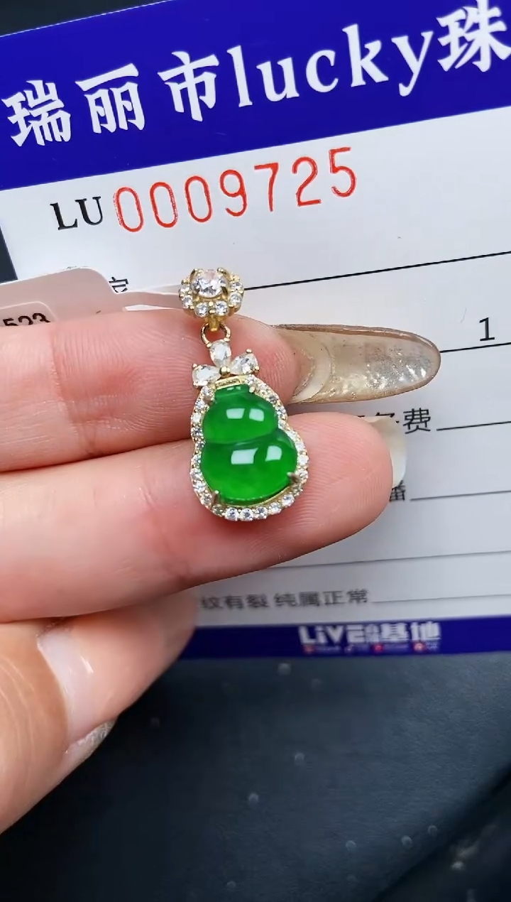 【闪购商品】翡翠颈饰银S925镶嵌9725