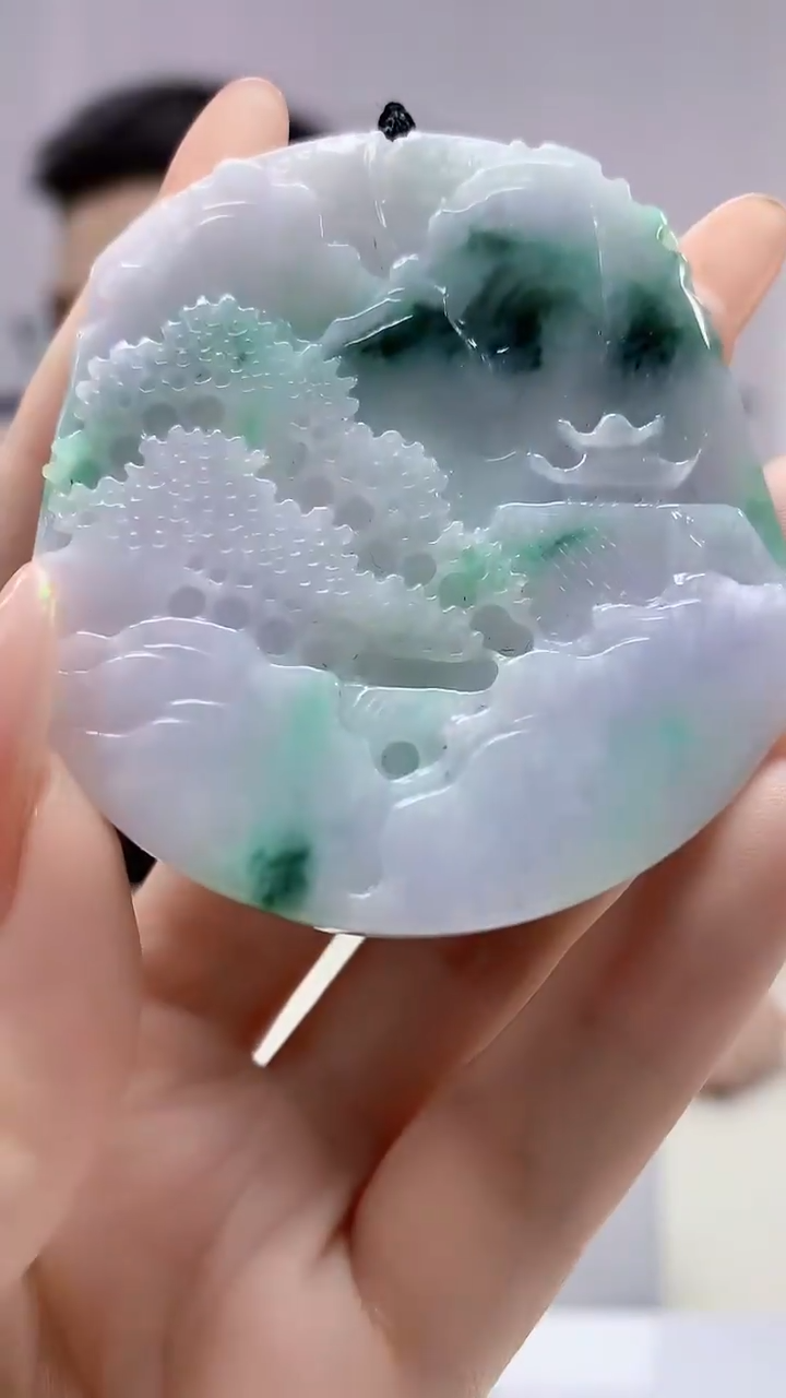 【闪购商品】定制翡翠未镶嵌5153DD-毛货挂件191