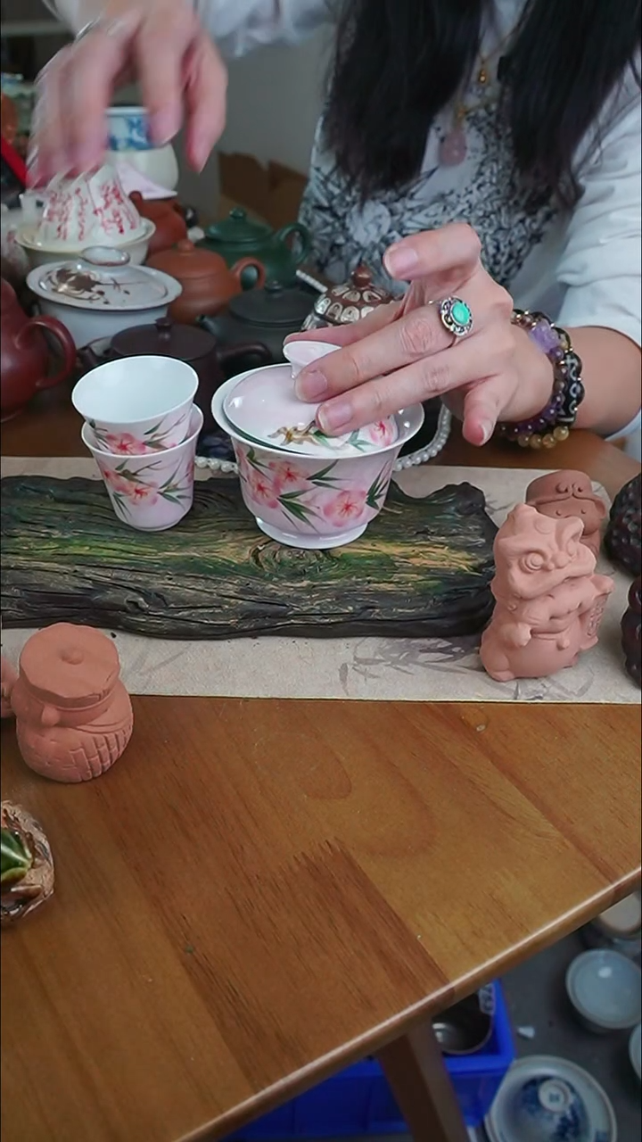 【茶瓷物语】桃花盖碗