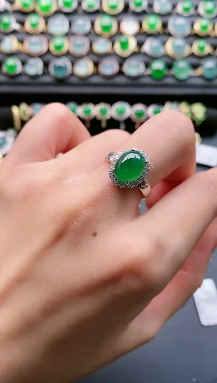 【闪购商品】翡翠戒指银S925镶嵌111111