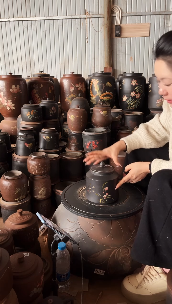 【闪购商品】壶瑕疵茶叶罐 814 小蛮腰彩填 