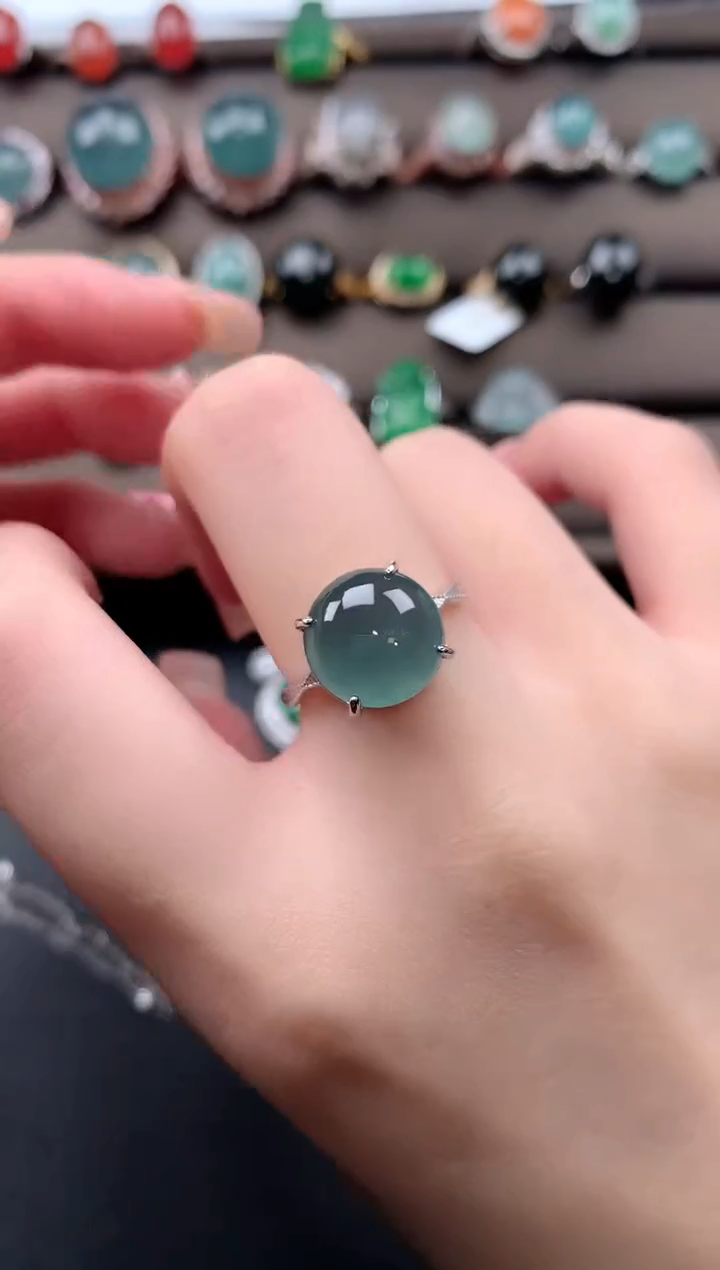 【闪购商品】翡翠戒指银S925镶嵌841241