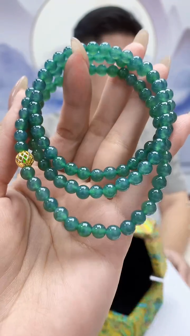 定制翡翠未镶嵌4917MM-毛货珠链26