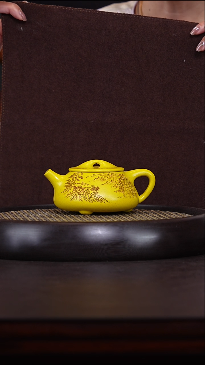 【闪购商品】紫砂茶壶钱玉娟6-24石瓢帝王绿280c