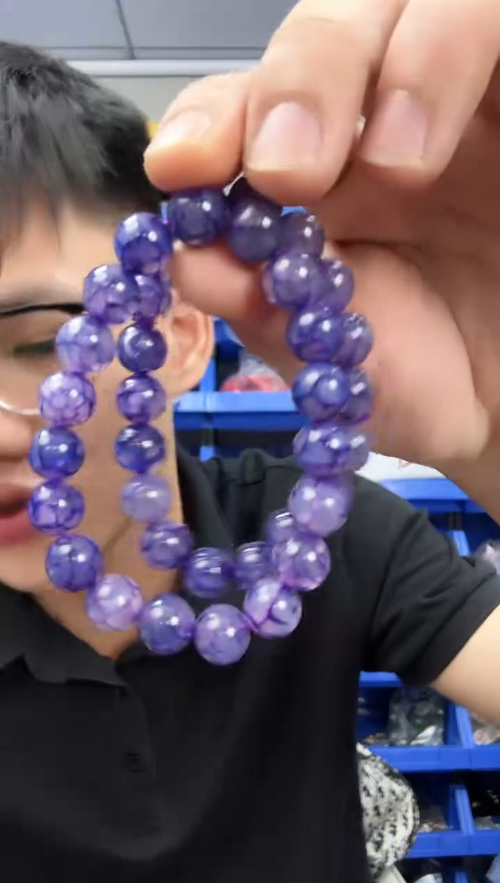 无非金属紫龙纹8mm手串