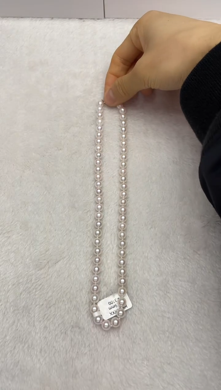 海水珍珠银S925镶嵌项链AK7-7.5mm（多样性发一）