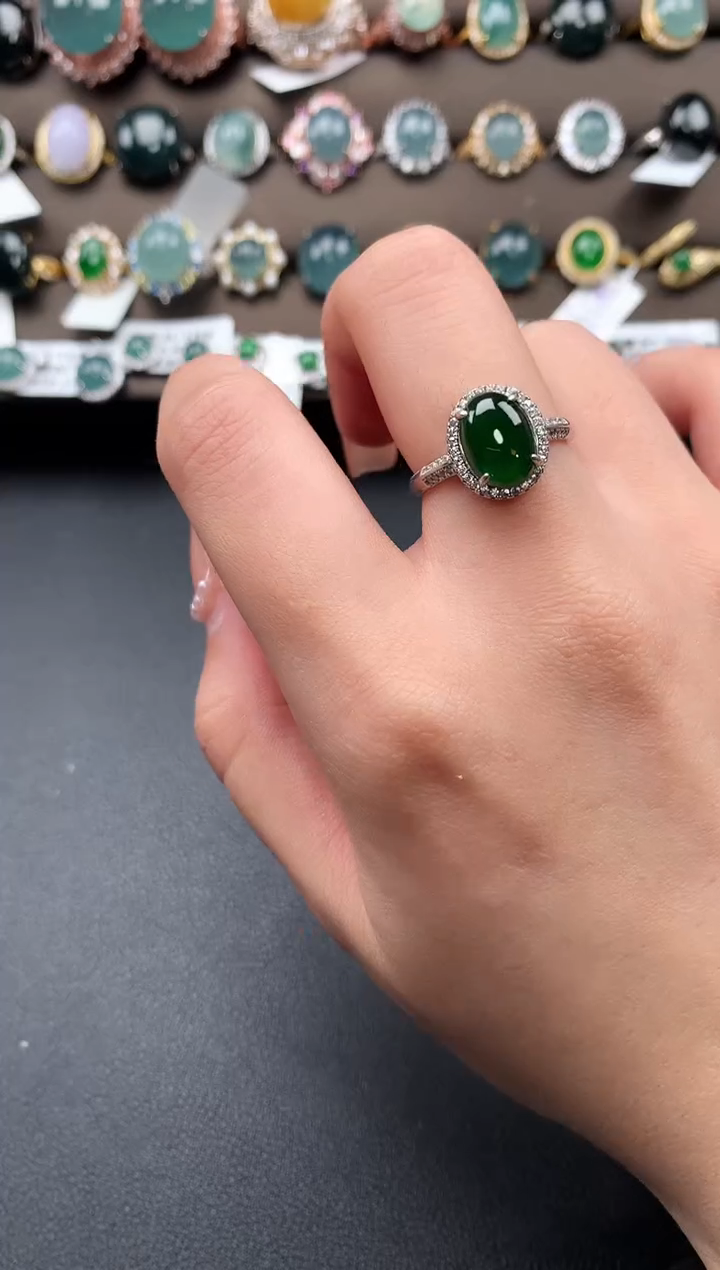 【闪购商品】翡翠戒指银S925镶嵌512414