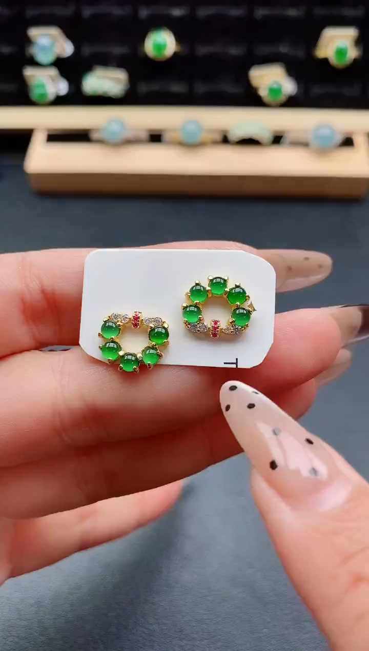 银S925镶嵌戒指翡翠1