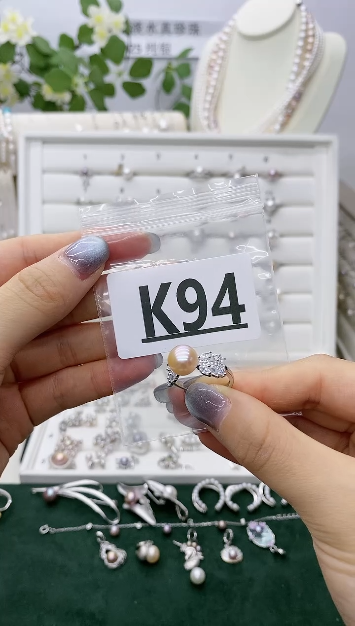 银S925镶嵌无淡水珍珠点**滴K94