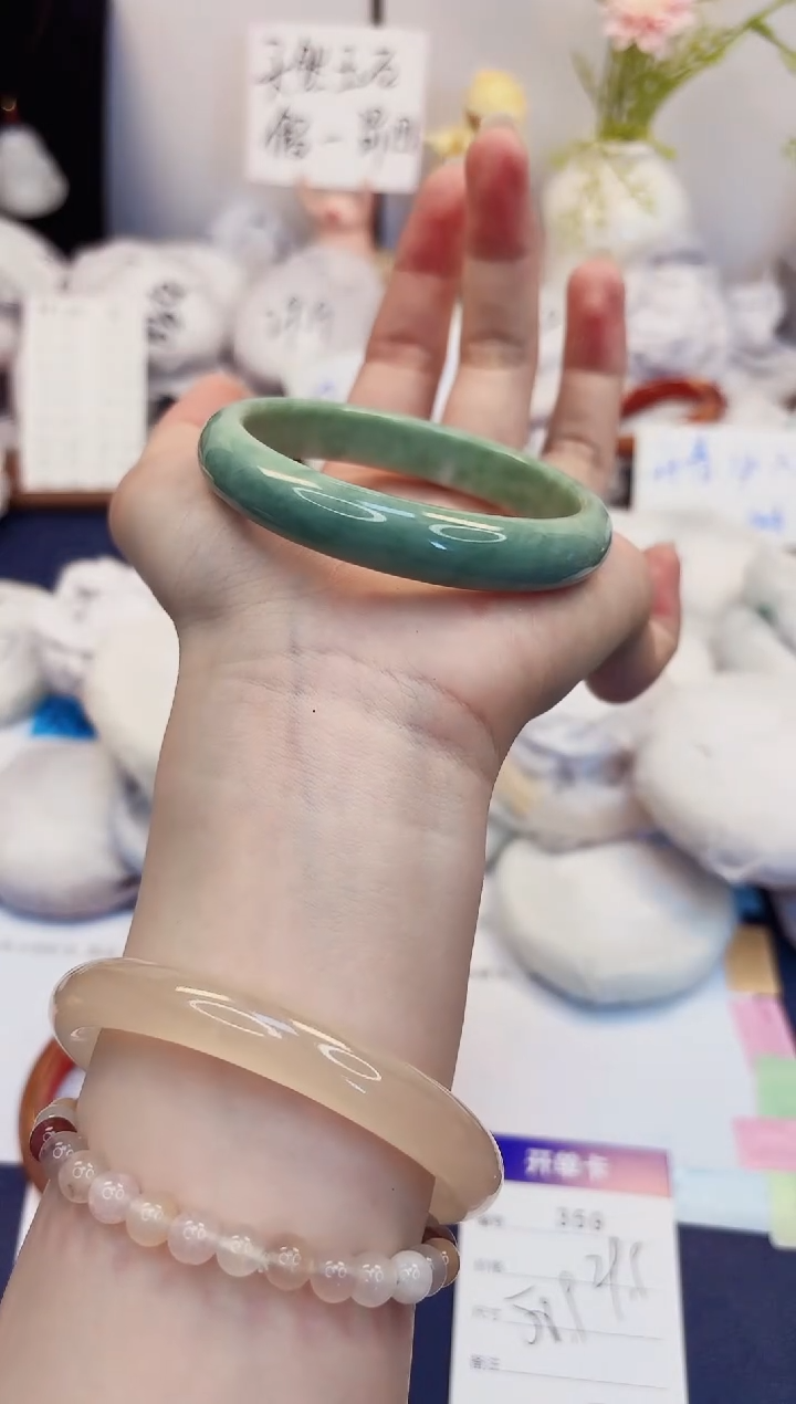 【闪购商品】石英质玉手镯未镶嵌359-翠玉-圈口58