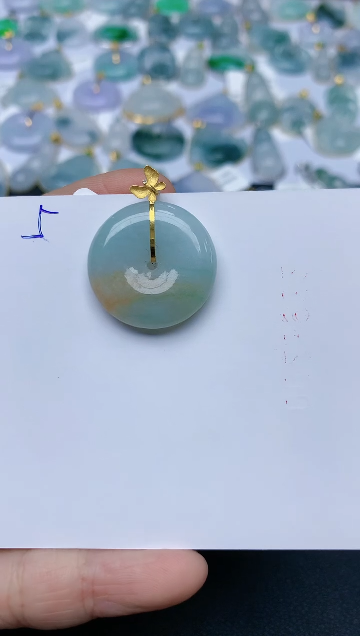 【闪购商品】翡翠颈饰18K金镶嵌天然翡翠A货    5