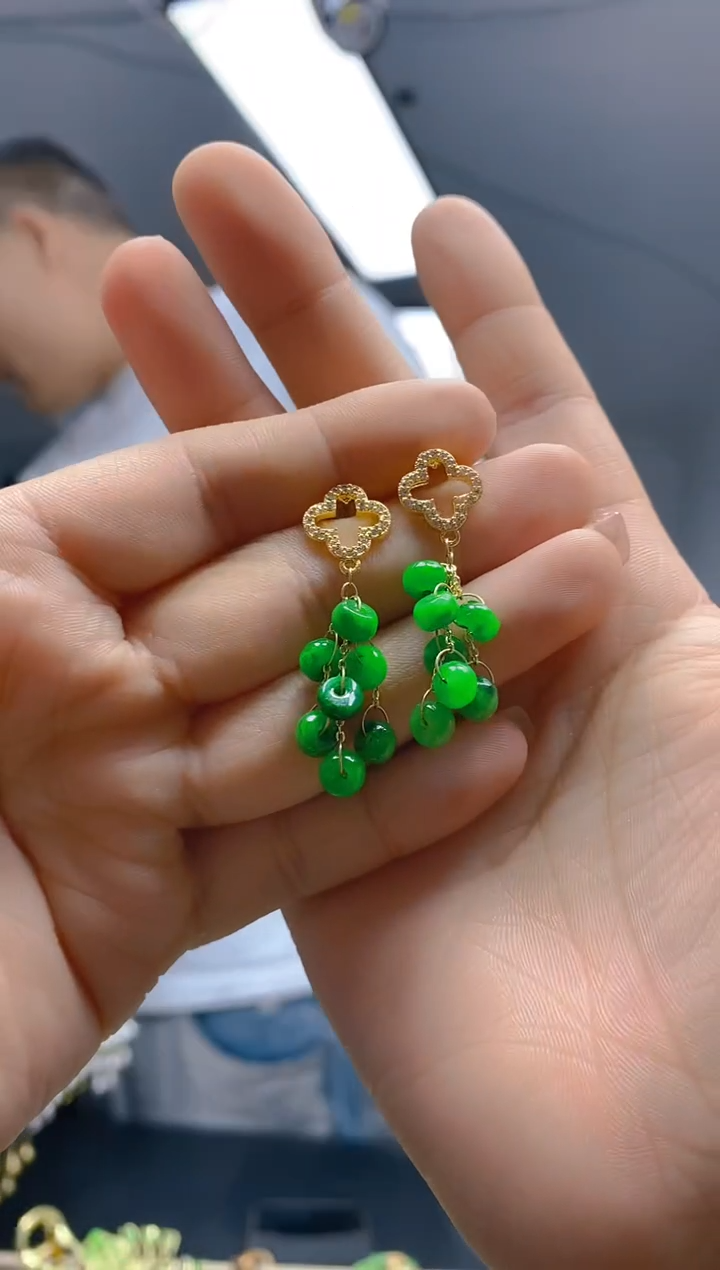 【闪购商品】翡翠耳饰合金93翡翠耳钉