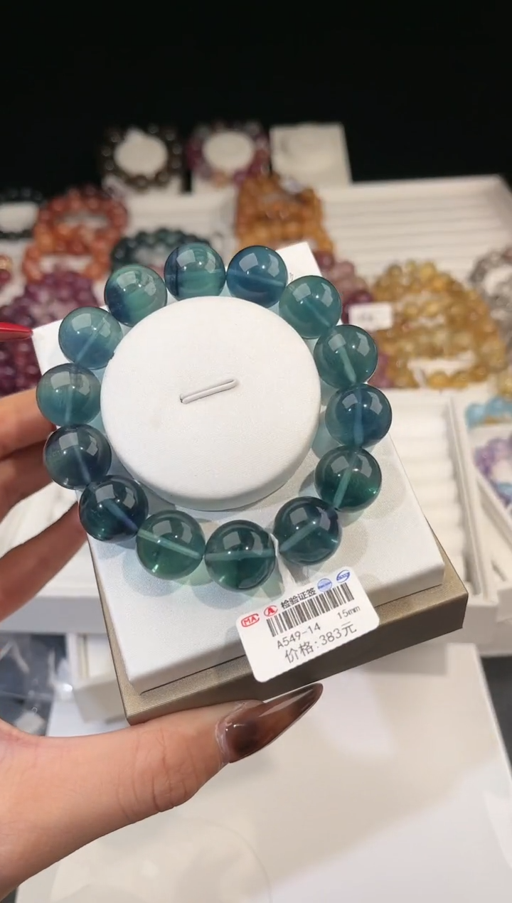 【闪购商品】萤石手链未镶嵌多样性发一绿萤石15mm