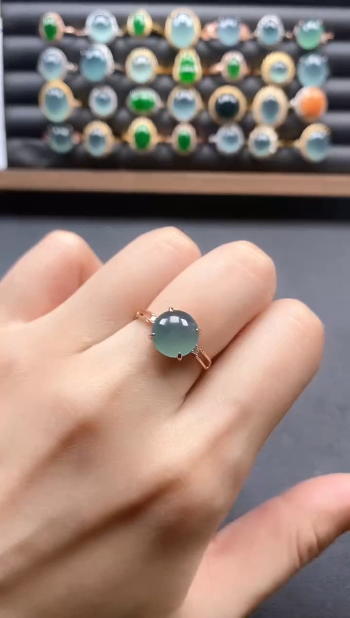 银S925镶嵌戒指翡翠55141