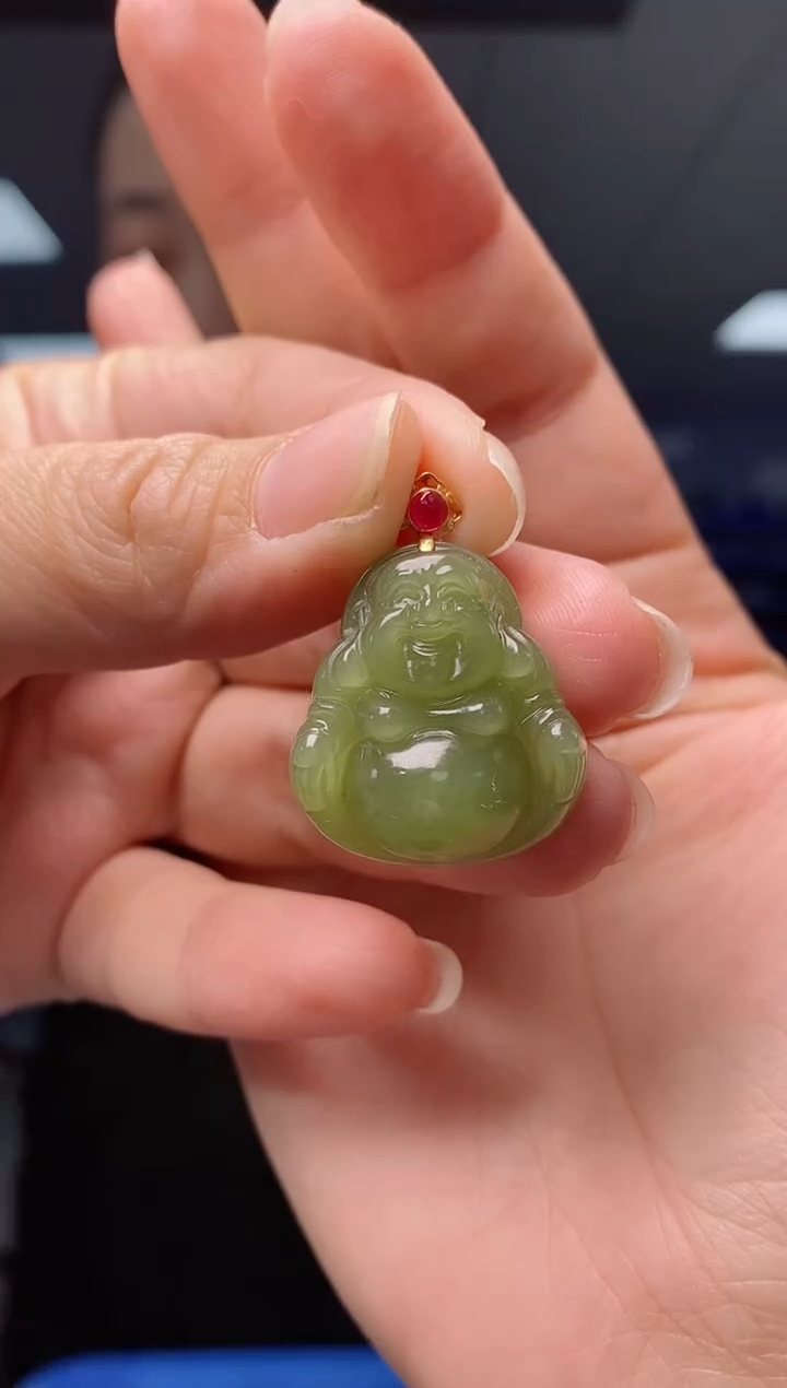 【闪购商品】和田玉吊坠(不含链)18K金镶嵌   DZ3720