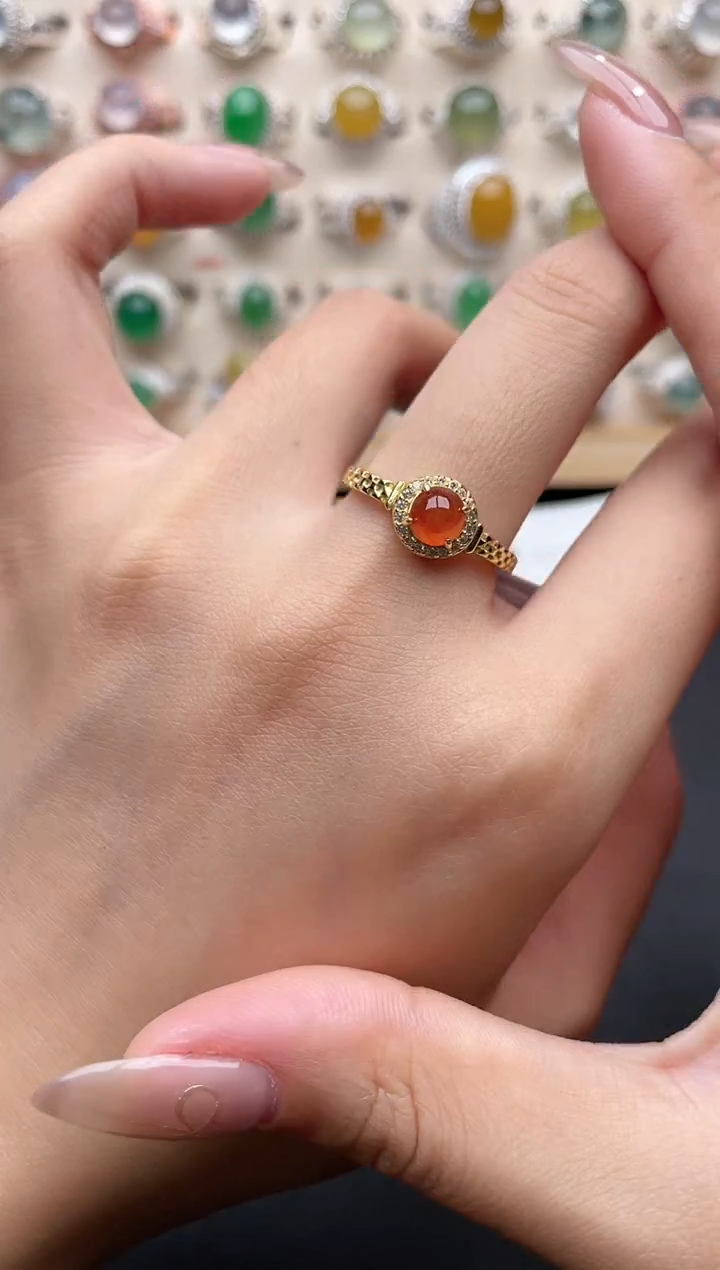 【闪购商品】翡翠戒指银S925镶嵌一物一证一礼盒