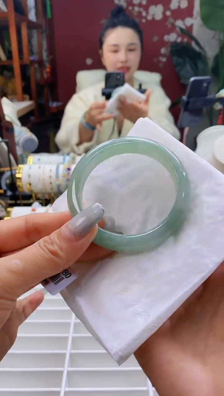 【闪购商品】翡翠手镯未镶嵌157天青5253/11.1*7.6