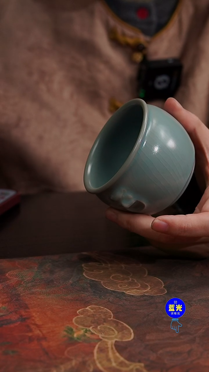 摆件瓷贝*爷清凉寺原矿釉虎头缸杯449